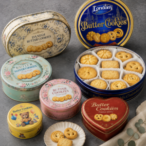 Custom Cookie Tins with Lids for Butter & Danish Cookies